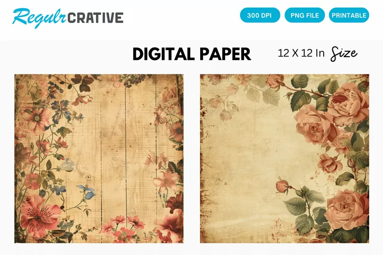 Vintage Seamless Digital Paper, Vintage Pattern Background