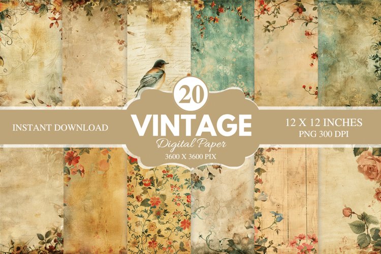 Vintage Seamless Digital Paper Bundle