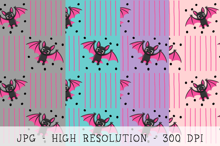 Halloween pink bat wings seamless