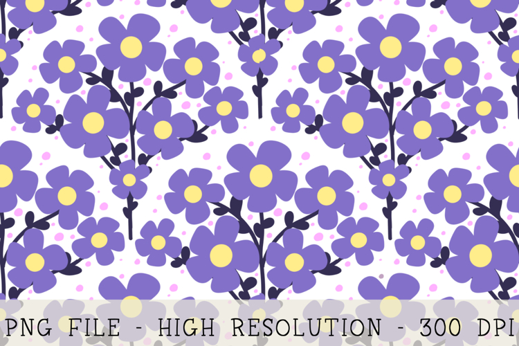 Purple Floral Minimalist Seamless
