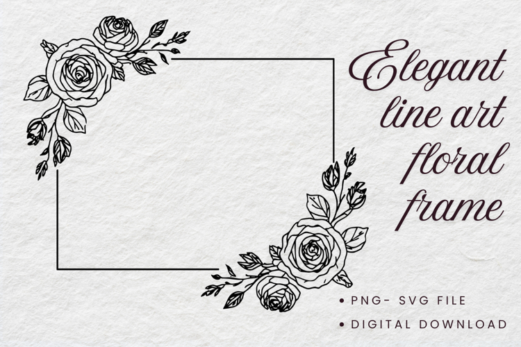 Minimal Line Art Floral Borders