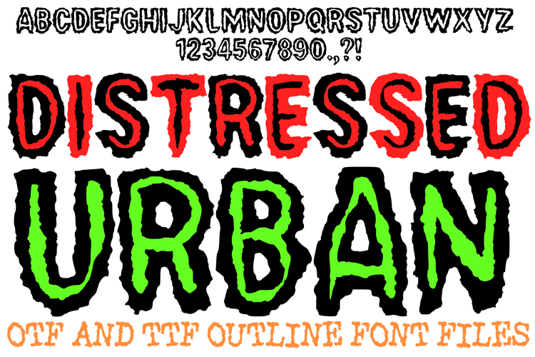 Distressed Urban Font Halloween Horror Typography Lettering