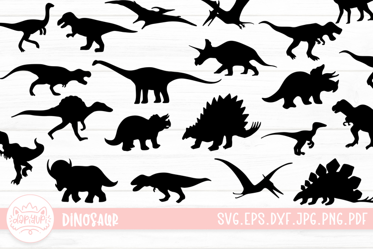 Dinosaur Silhouette SVg Cut File Bundle