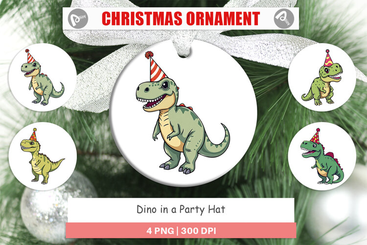 Ornament Party Hat Dino example image 1