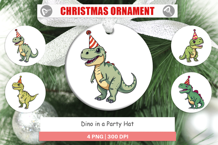 Ornament Party Hat Dino