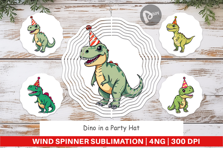 Wind Spinner Party Hat Dino