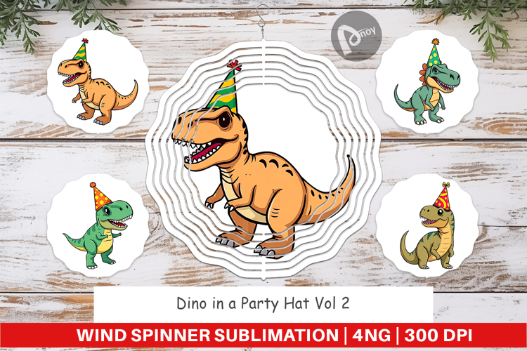 Wind Spinner Party Hat Dino