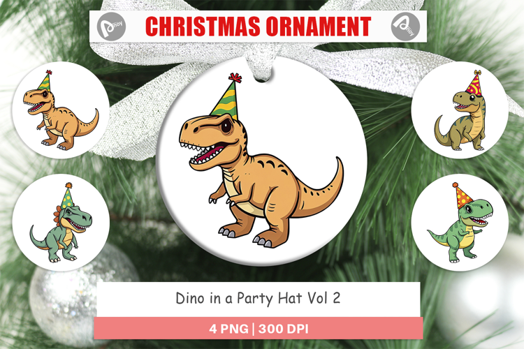 Ornament Party Hat Dino