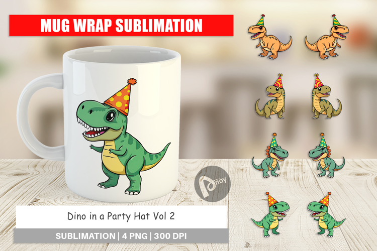 Mug Wrap Party Hat Dino
