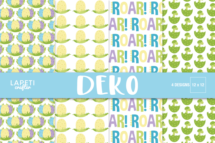 Dino Party Digital Paper, 12x12 Kids Printable Backgrounds