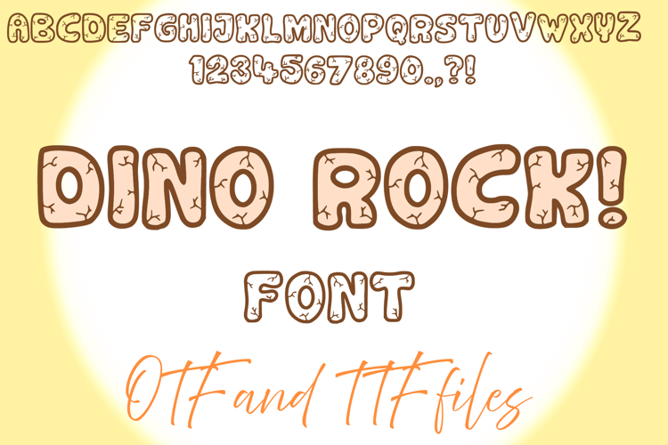 Dino Rock Prehistoric Stone Typeface Font OTF TTF Dinosaur