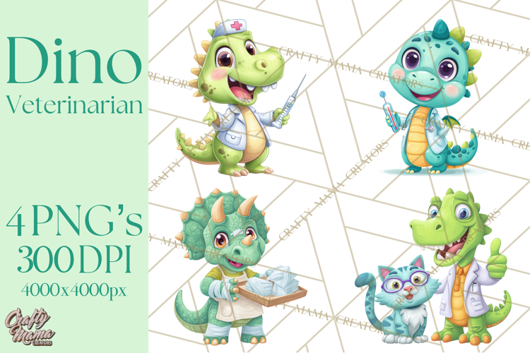 Dinosaur Veterinarian Clipart Cute Pet Care PNG
