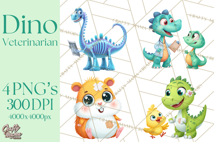 Dinosaur Veterinarian Clipart Cute Pet Care PNG