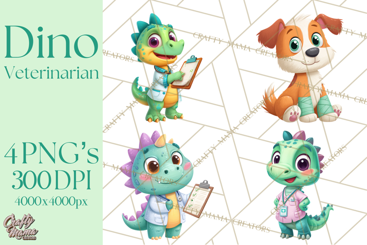 Dinosaur Veterinarian Clipart Cute Pet Care PNG