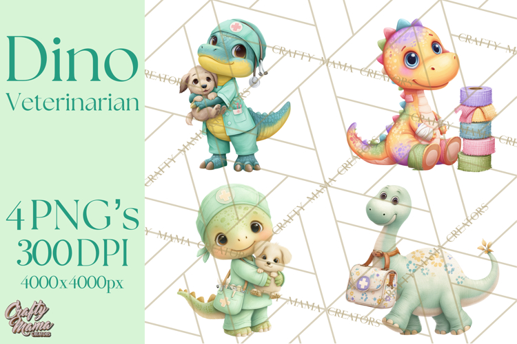 Dinosaur Veterinarian Clipart Cute Pet Care PNG