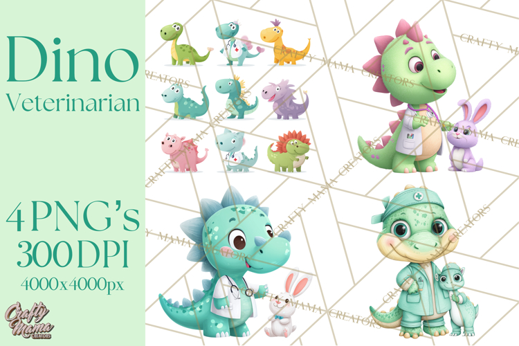 Dinosaur Veterinarian Clipart Cute Pet Care PNG