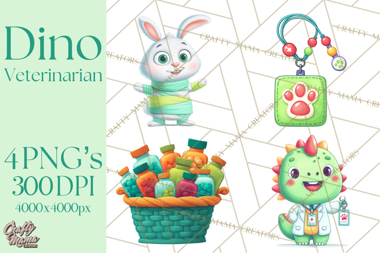 Dinosaur Veterinarian Clipart Cute Pet Care PNG