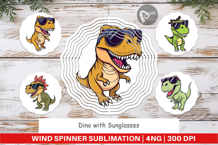 Wind Spinner Dino with Sunglasses