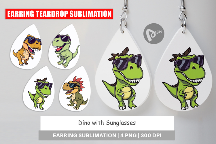 Earring Dino with Sunglasses