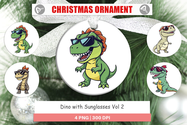 Ornament Dino with Sunglasses example image 1