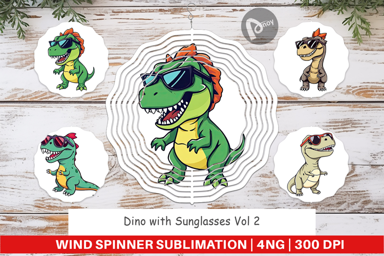 Wind Spinner Dino with Sunglasses