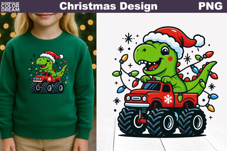 Dinosaur Christmas Clipart | T Rex Christmas Sublimation