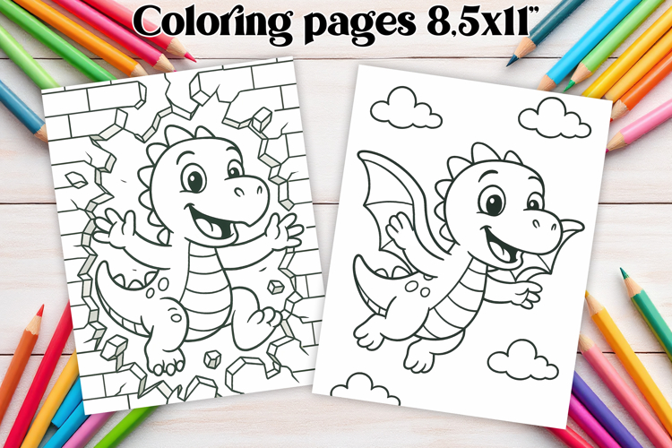 Cute dinosaur coloring page PNG | Coloring book for kids PNG