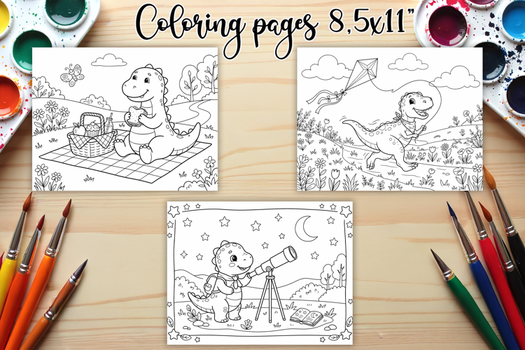Cute Dinosaur Adventures Coloring Pages