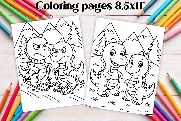 Cute dinosaur coloring page PNG | Coloring book for kids PNG