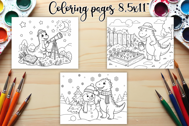 Dinosaur Seasonal Adventures Coloring Pages