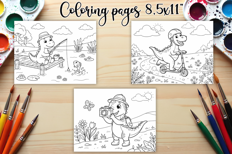 Dinosaur Outdoor Adventures Coloring Pages