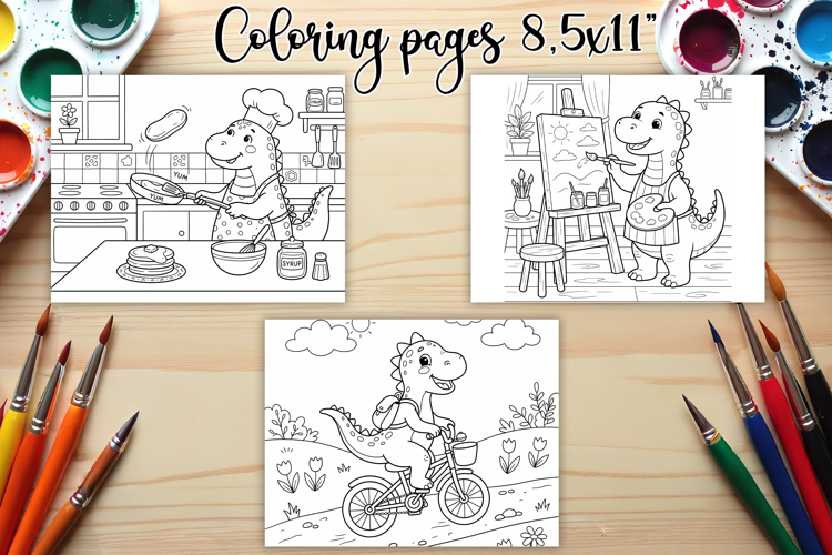Dinosaur Fun Activities Coloring Pages