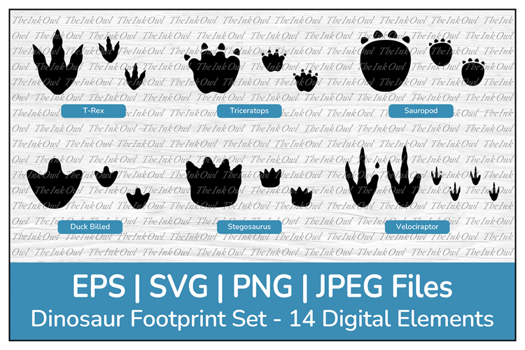 Dinosaur Footprints and Tracks Clipart Illustrations