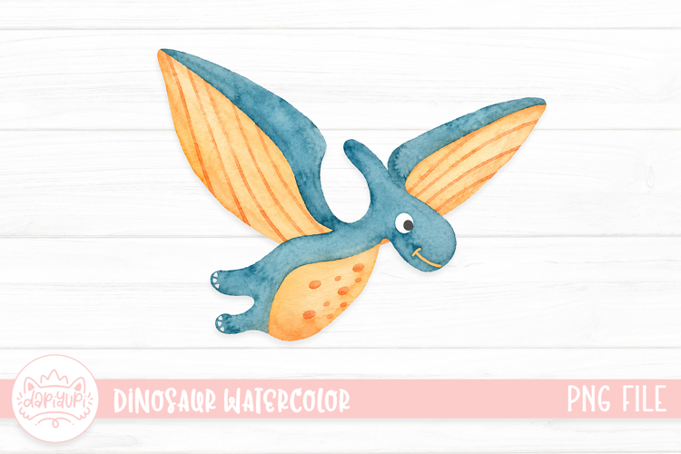 Cute Dinosaur Watercolor Illustration