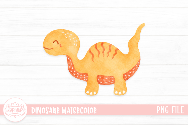 Cute Dinosaur Watercolor Illustration