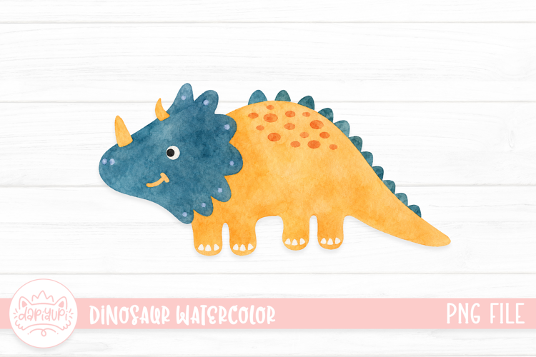 Cute Dinosaur Watercolor Illustration