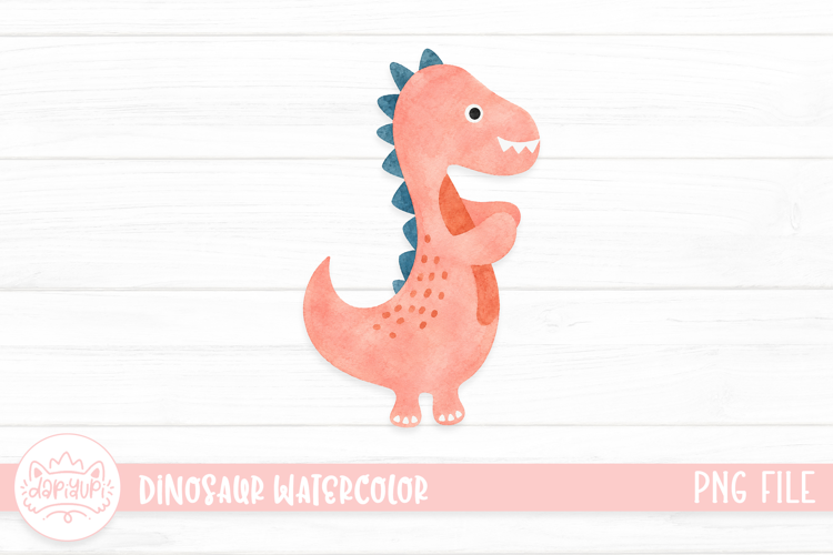 Cute Dinosaur Watercolor Illustration