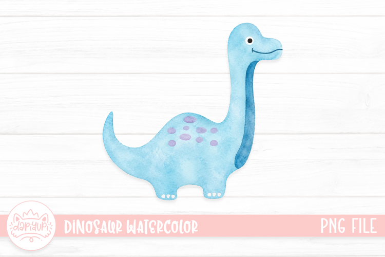 Cute Dinosaur Watercolor Illustration