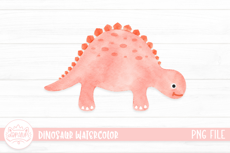 Cute Dinosaur Watercolor Illustration