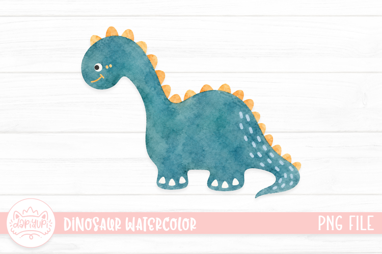 Cute Dinosaur Watercolor Illustration