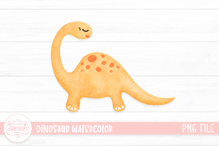 Cute Dinosaur Watercolor Illustration