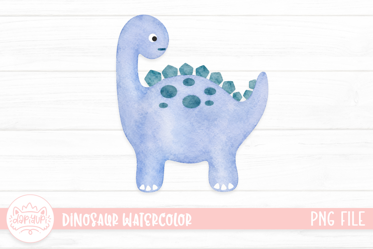 Cute Dinosaur Watercolor Illustration