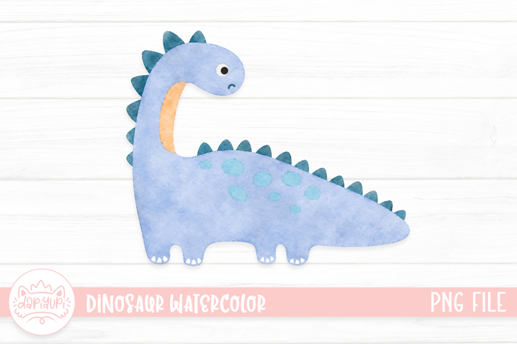 Cute Dinosaur Watercolor Illustration