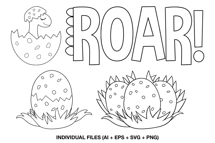 Dinosaur Cardmaking Elements, Baby Dinosaur Craft Graphics