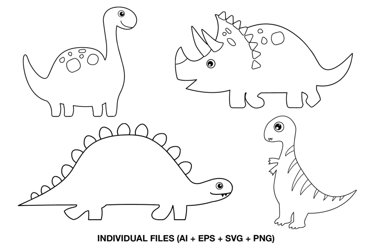 Dinosaur Coloring Pages, Cute Dinosaur Outline Drawings