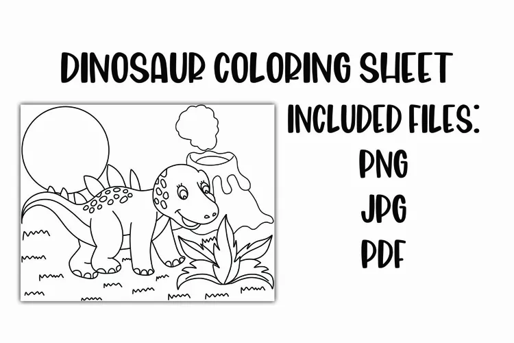 Dinosaur Coloring Sheet for Kids