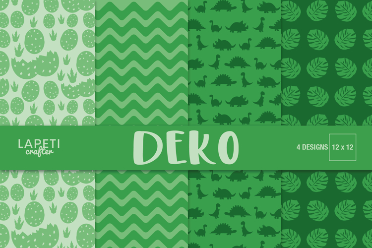 Dinosaur Digital Paper, Dino Pattern Scrapbook Paper 12x12