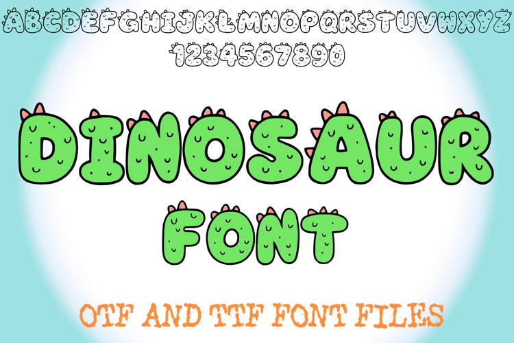 Dinosaur Lettering ABC Text Font Alphabet Reptile OTF Type