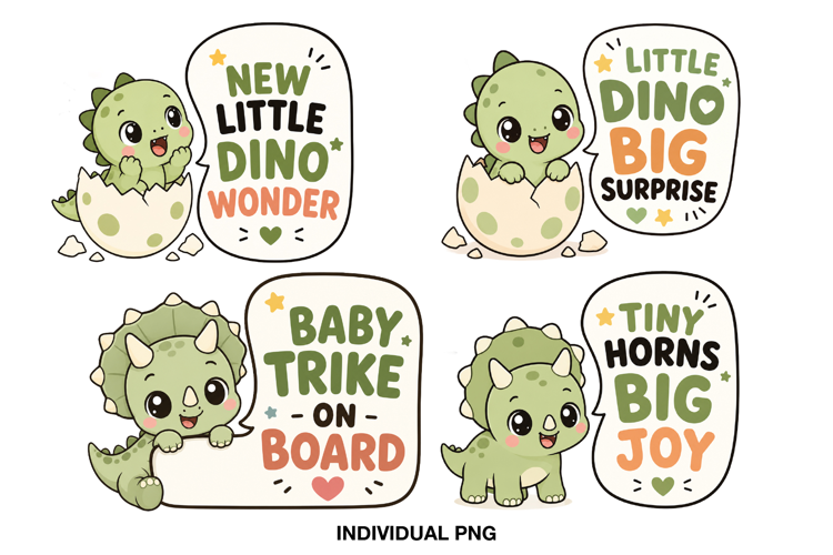 Cute Baby Dinosaur PNG Designs, Baby Shower Dino Graphics
