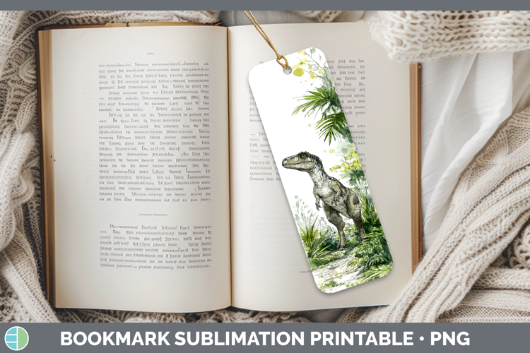 Allosaurus Dinosaur Sketch Bookmark Sublimation Design